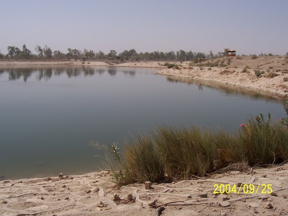 As you can see by this natural desert scene... oh wait, a lake isn't quite natural...